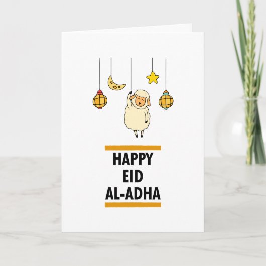 Happy Islamic Eid Al-Adha Mubarak Kaart (Voorkant)