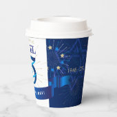 Happy Israel Independence Day 75 Blue Star David Papieren Bekers (Achterkant)