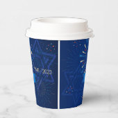 Happy Israel Independence Day 75 Blue Star David Papieren Bekers (Rechts)