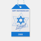 Happy Israel Independence Day Blue Star van David Cadeaulabel (Voorkant)