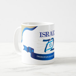 Happy Israel Independence Day Blue Star van David Koffiemok