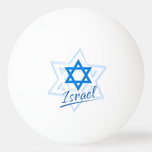 Happy Israel Independence Day Blue Star van David Pingpongbal (Voorkant)