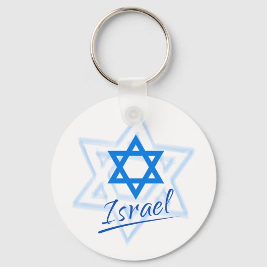 Happy Israel Independence Day Blue Star van David Sleutelhanger (Voorkant)