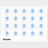Happy Israel Independence Day Blue Star van David Vierkante Sticker (Vel)