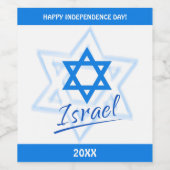 Happy Israel Independence Day Blue Star van David Wijn Etiket (Enkel label)