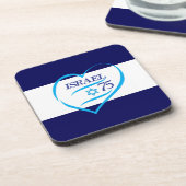 Happy Israel Independence Day Jubileum 75 Bier Onderzetter (Linkerzijde)