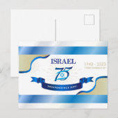 Happy Israel Independence Day Jubileum 75 Briefkaart (Voorkant / Achterkant)