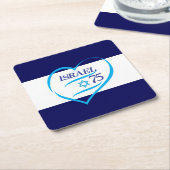 Happy Israel Independence Day Jubileum 75 Kartonnen Onderzetters (Schuin)