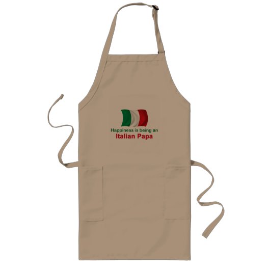Happy Italiaans Papa Lang Schort (Voorkant)
