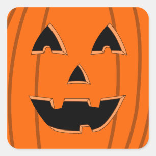 Happy Jack O lantaarn gezicht Cartoon Vierkante Sticker