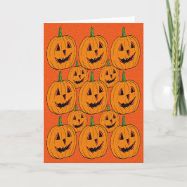 Happy Jack o Lantern Cartoon Pattern Kaart