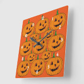 Happy Jack o Lantern Cartoon Pattern Vierkante Klok (Hoek)