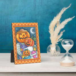 HAPPY JACK O LANTERN FAMILIE, COLORFUL EN CUTE FOTOPLAAT