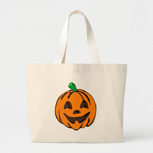 Happy Jack O Lantern Grote Tote Bag (Voorkant)