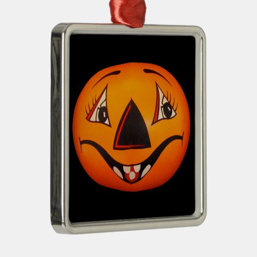 Happy Jack O’ Lantern Halloween Metalen Ornament (Rechts)