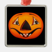 Happy Jack O’ Lantern Halloween Metalen Ornament (Voorkant)