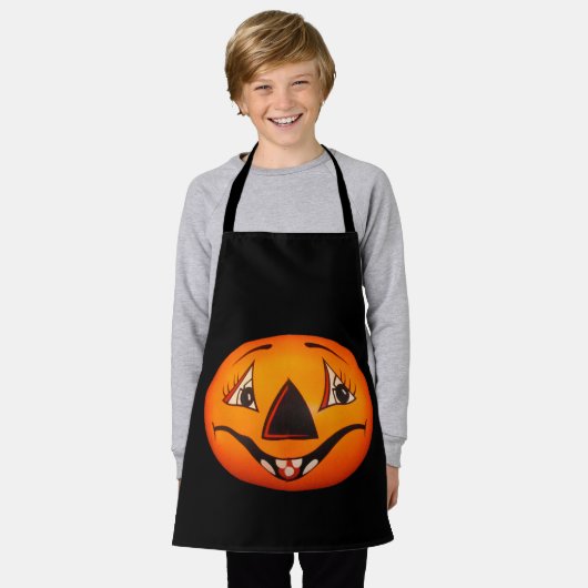 Happy Jack O’ Lantern Halloween Schort (Gedragen)