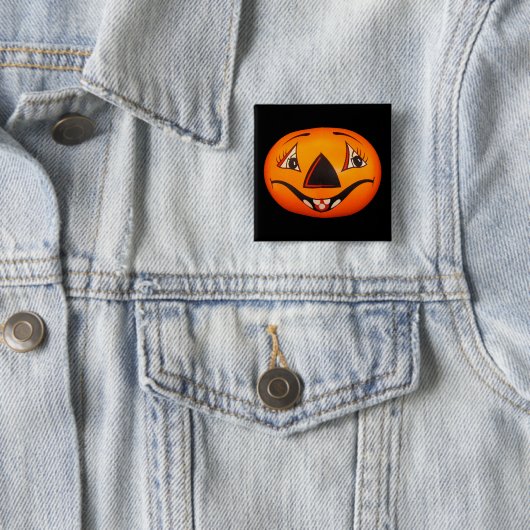 Happy Jack O’ Lantern Halloween Vierkante Button 5,1 Cm (In situ)