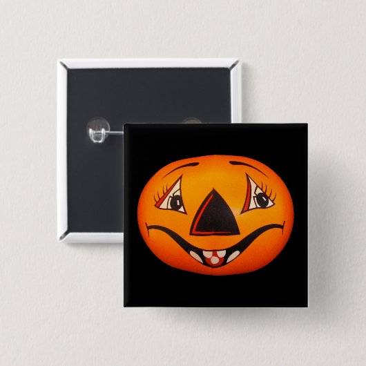 Happy Jack O’ Lantern Halloween Vierkante Button 5,1 Cm (Voorkant /achterkant)