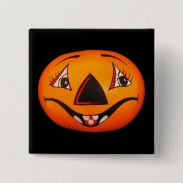 Happy Jack O’ Lantern Halloween Vierkante Button 5,1 Cm
