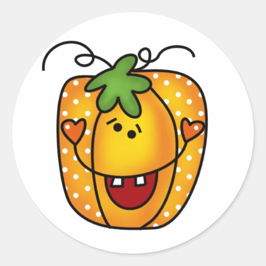 Happy Jack O Lantern Ronde Sticker (Voorkant)