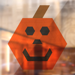 Happy Jack-o-Lantern trapezoïde Tegel Raamsticker