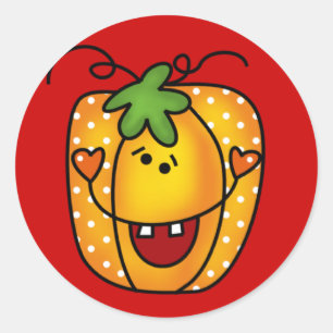 Happy Jack O Lantern Tshirts en Gifts Ronde Sticker