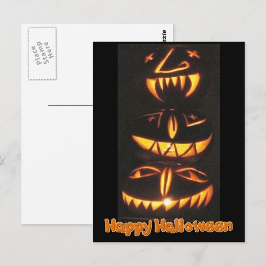 Happy Jack o'Lantern Faces Briefkaart (Voorkant / Achterkant)