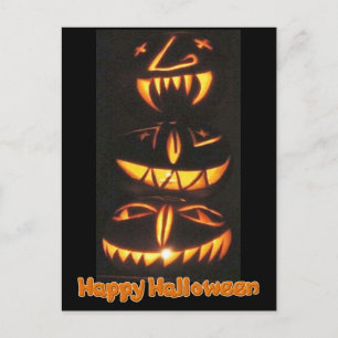Happy Jack o'Lantern Faces Briefkaart