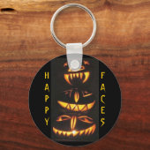 Happy Jack o'Lantern Faces Sleutelhanger (Voorkant)