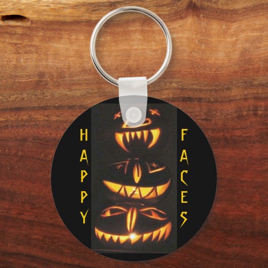 Happy Jack o'Lantern Faces Sleutelhanger (Voorkant)
