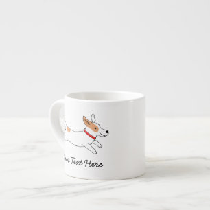 Happy Jack Russell Terrier Cartoon Dog aan het ren Espresso Kop