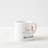 Happy Jack Russell Terrier Cartoon Dog aan het ren Espresso Kop (Voorkant rechts)