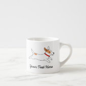 Happy Jack Russell Terrier Cartoon Dog aan het ren Espresso Kop (Rechts)