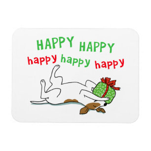 Happy Jack Russell Terrier Dog met kerstcadeaus Magneet