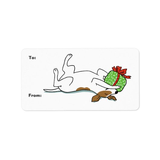 Happy Jack Russell Terrier-kerst naar en van Etiket (Voorkant)