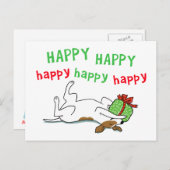Happy Jack Russell Terrier Kersthond Feestdagenkaart (Voorkant / Achterkant)