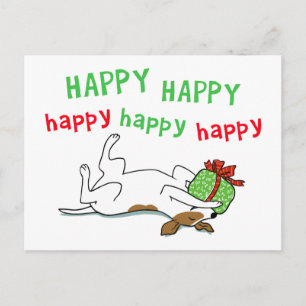 Happy Jack Russell Terrier Kersthond Feestdagenkaart