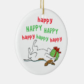 Happy Jack Russell Terrier-kersthond Keramisch Ornament (Rechts)