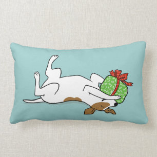 Happy Jack Russell Terrier met kerstcadeau Kussen