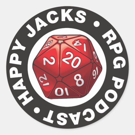 Happy Jacks d20 Logo Sticker (Voorkant)