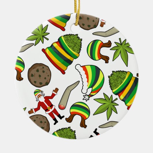 Happy Jamaican Kerstmis Keramisch Ornament (Voorkant)