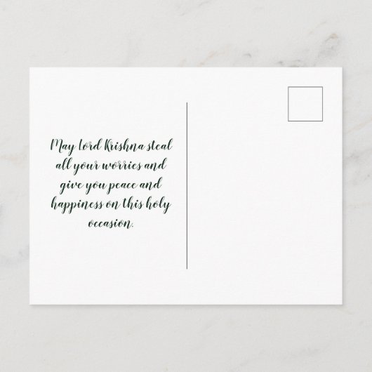 Happy Janmashtami mandala Uitnodiging Briefkaart (Achterkant)