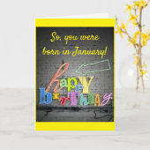 HAPPY ***JANUARI *** ZELDDAAG VOOR U! KAART (Gele Bloem)