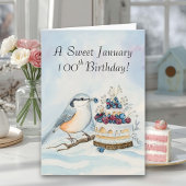 Happy January 100th Birthday Nuthatch Bird Kaart