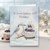 Happy January 30th Birthday Nuthatch Bird Kaart