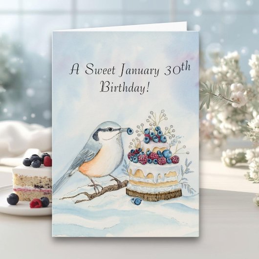 Happy January 30th Birthday Nuthatch Bird Kaart