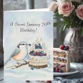 Happy January 70th Birthday Nuthatch Bird Kaart