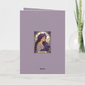 Happy January Birthday Violet Flowers Art Nouveau Kaart (Achterkant)