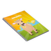 Happy jersey koe cartoon illustratie notitieboek (Rechterzijde)